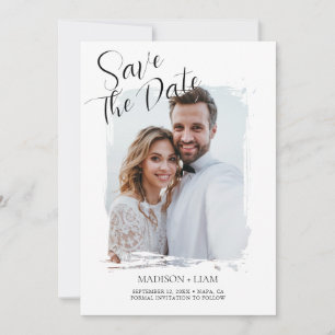 Modern Photo Wedding Save the Date Thank You Card