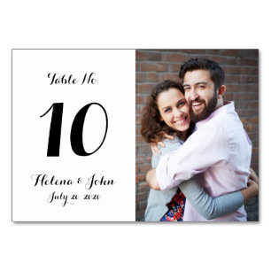 Modern Photo Wedding Table Number Card