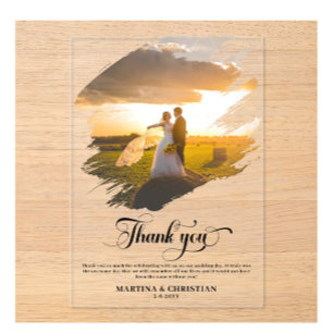 Modern Photo Wedding Thank you Acrylic Invitations