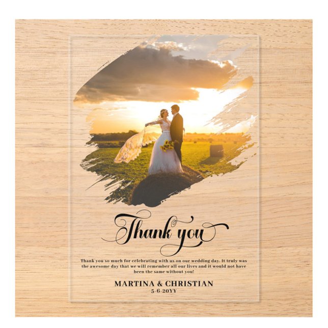 Modern Photo Wedding Thank you Acrylic Invitations (Creator Uploaded)