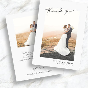 Modern Photo Wedding Thank You Card