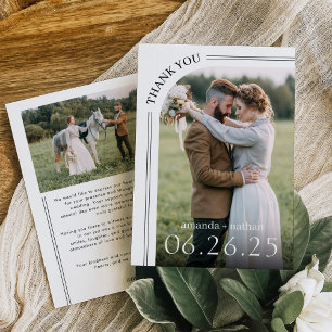 Modern Photo Wedding Thank You Card