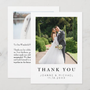 Modern Photo Wedding Thank You Card Personalised