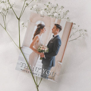 Modern Photo Wedding Thank You Card Personalised