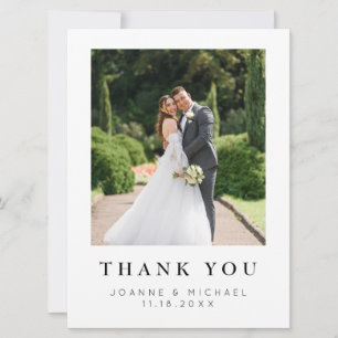 Modern Photo Wedding Thank You Card Personalised