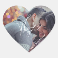 Modern Photo Wedding Thank You Favour Stickers