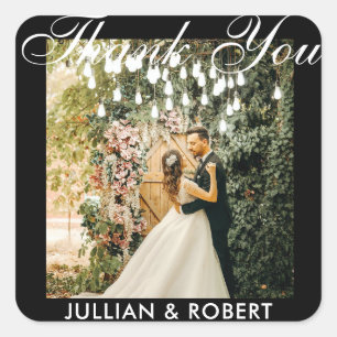 Modern Photo Wedding Thank You Favour Stickers