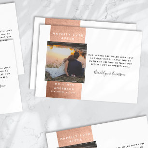 Modern Photo Wedding Thank You Note Card