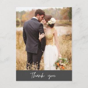 Modern Photo Wedding Thank You Postcard