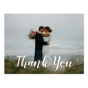 Modern Photo Wedding Thank You Postcard