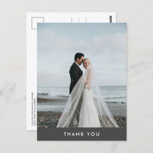 Modern Photo Wedding Thank You  Postcard