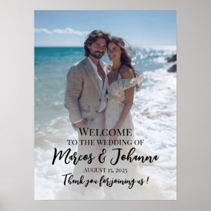 Modern photo wedding welcome sign