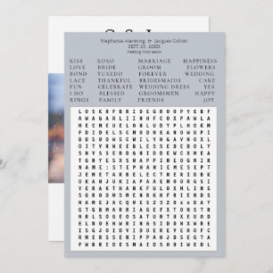 Modern Photo Wedding Word Search Save the Date- La Invitation