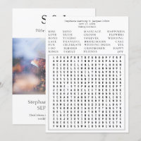 Modern Photo Wedding Word Search Save the Date-W2