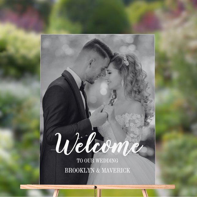 Modern Photo Welcome Wedding Acrylic Sign (Creator Uploaded)