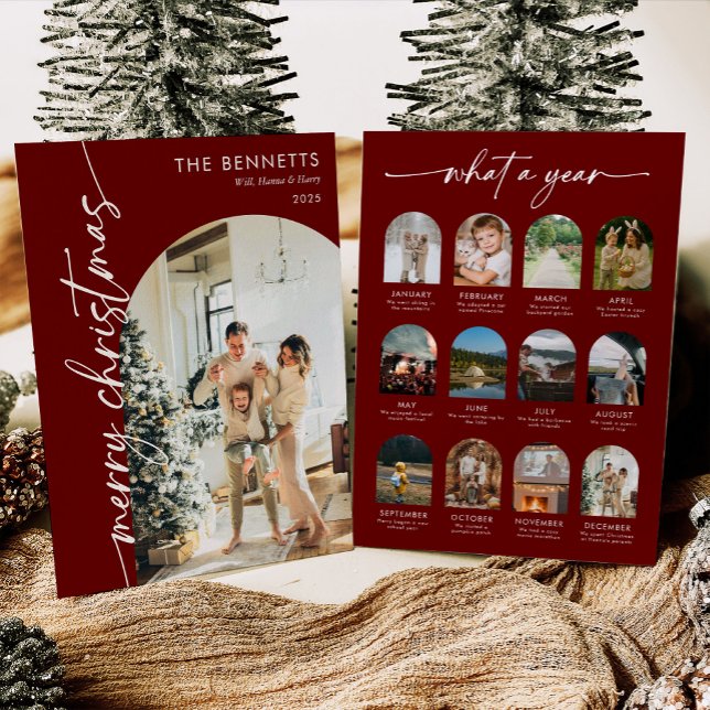 Modern Photo What A Year Merry Christmas  Holiday Card (Creator Uploaded)