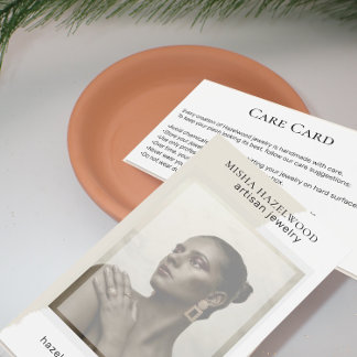 Modern  Photo White Handmade Jewellery Care Card
