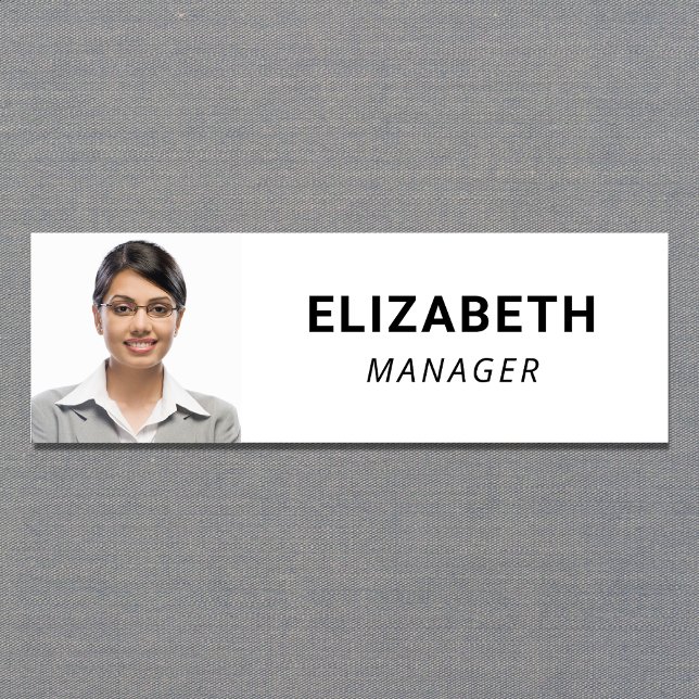 Modern Photo White Name Tag (Creator Uploaded)