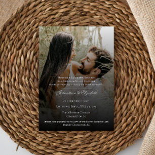 Modern Photo with Black Overlay Wedding Invitation
