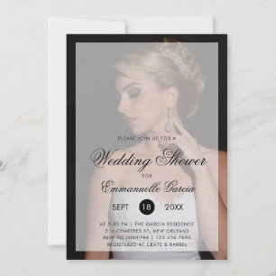 Modern Photo with Chic Script Wedding Shower Invitation