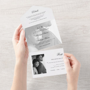 Modern Photo with Overlay   Wedding All In One Inv All In One Invitation