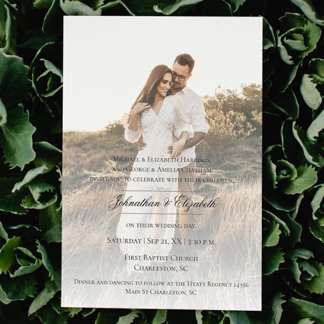 Modern Photo with Overlay Wedding Invitation (Modern Photo and Overlay Wedding Invitation)