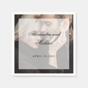Modern Photo with Overlay   Wedding Napkin