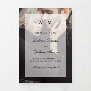 Modern Photo with Overlay   Wedding Tri-Fold Programme