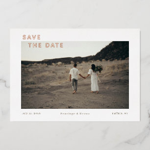 Modern Photocard With Save The Date In Foil