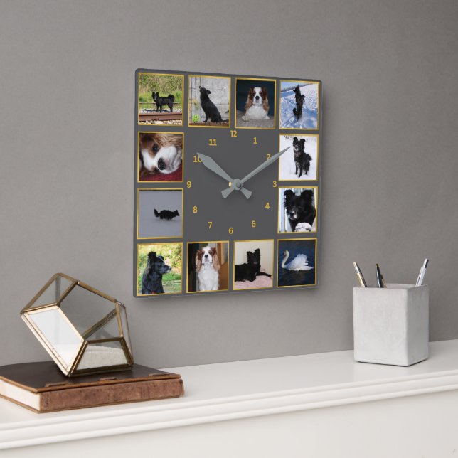 Modern Photocollage Wanhohr Square Wall Clock (Office)