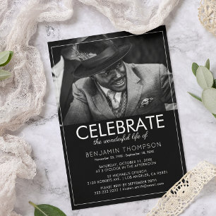 Modern Photograph Funeral Celebration of Life Invitation
