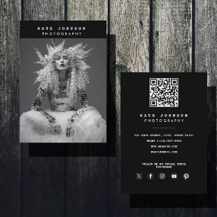 Modern Photographer Black & White Photography  Business Card
