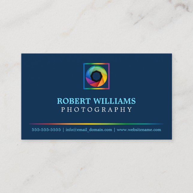 Modern Photographer Business Card (Front)