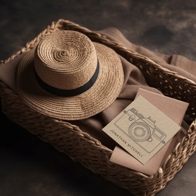 modern photographer camera professional craft  square business card (Creator Uploaded)