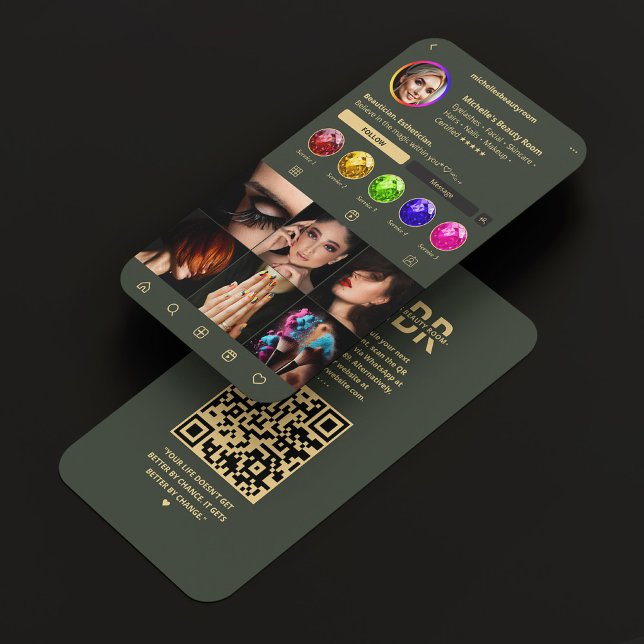 Modern Photographer Monogram Dark Green Instagram Business Card (Modern Photographer Monogram Dark Green Instagram Business Card
)