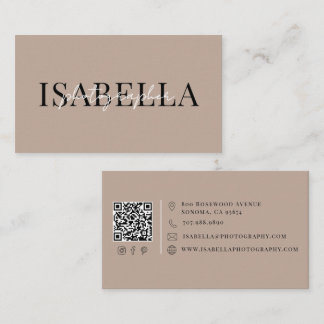 Modern Photographer QR Code Business Card