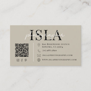 Modern Photographer QR Code Business Card