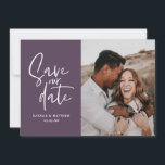 Modern photographic floral wedding save the date<br><div class="desc">Modern photographic floral photo wedding save the date. In purples,  pinks,  browns and green. Modern take on rustic wedding with script handwriting.</div>