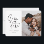 Modern photographic floral wedding save the date<br><div class="desc">Modern photographic floral wedding save the date. In purples,  pinks,  browns and green. Modern take on rustic wedding with script handwriting.</div>