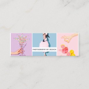 Modern photography bold photo collage photographer mini business card