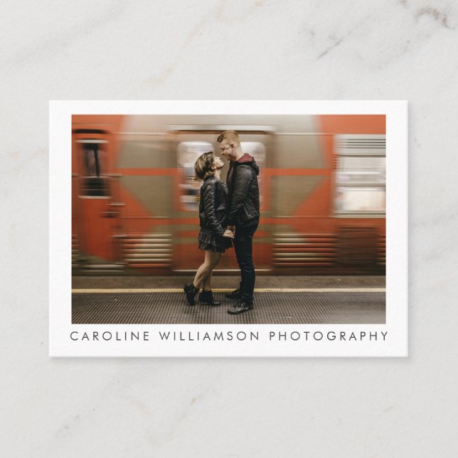 Modern Photography Business Large Photo Stylish Business Card (Front)