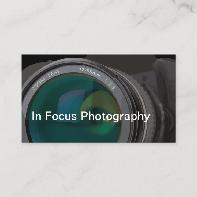 Modern Photography Camera Lens Business Card (Front)