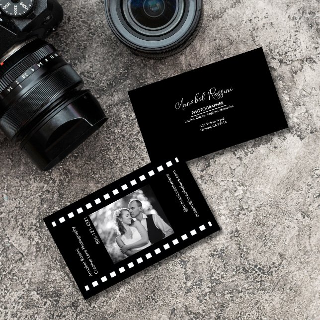 Modern Photography Film Strip Image Business Card (Modern Professional Photography Film Strip Business Card)