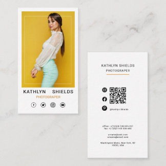 Modern photography professional photographer yello business card