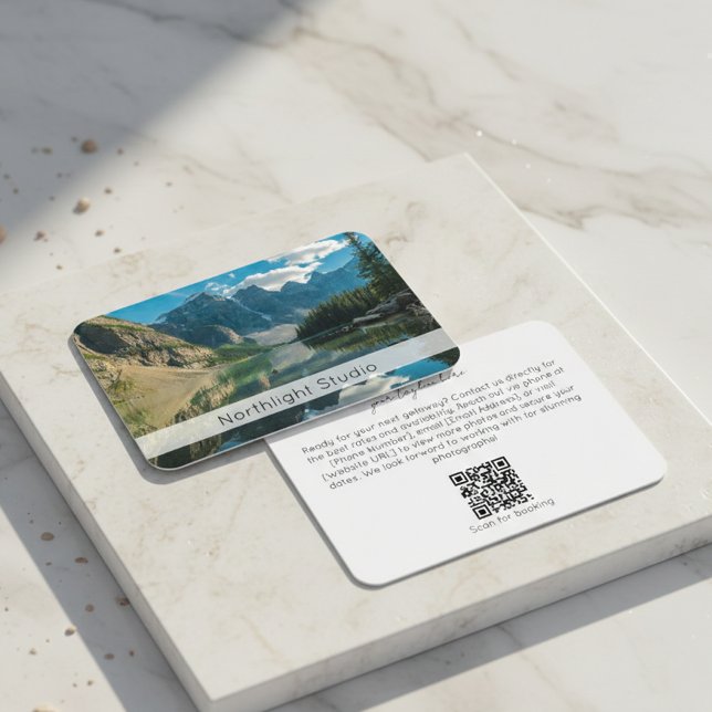 Modern Photography QR Code Camera Photographer Business Card (Creator Uploaded)