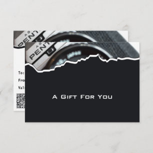 Modern Photography QR Code Gift Certificate Note C Card