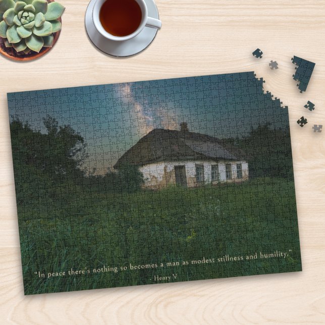 Modern Photography Serene Night Sky Quote Jigsaw Puzzle (Creator Uploaded)
