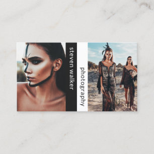 Modern photography simple black white photographer business card