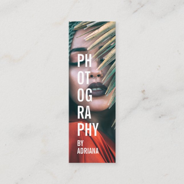 Modern photography trendy chic photo photographer mini business card (Front)