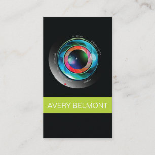 Modern Photography with Camera Lens Business Card